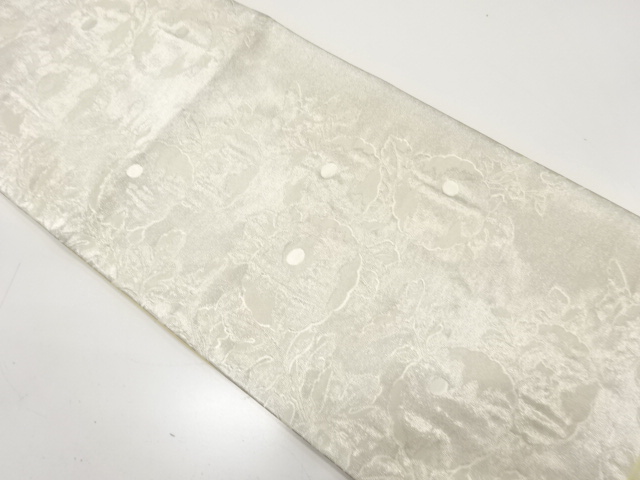 JAPANESE KIMONO / ANTIQUE FUKURO OBI / SILK / WOVEN KIKU